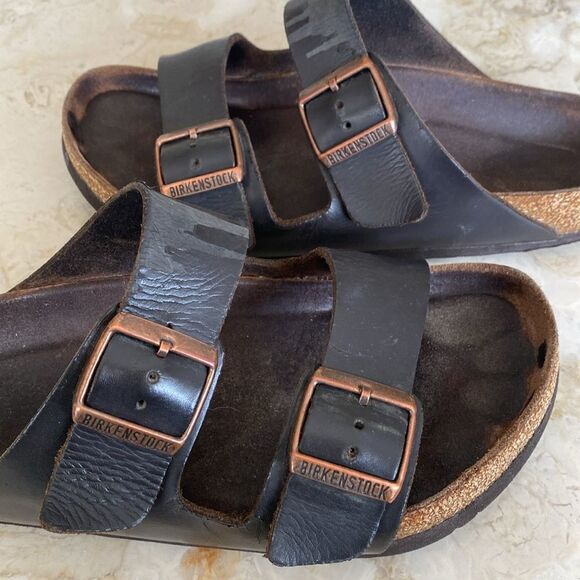 Birkenstock Arizona Soft Footbed Leather Sandals Unisex - Picture 9 of 15